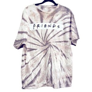 Love Tribe Womens Friends TV Show Gray Tie Dye Short Sleeve T-Shirt Size Large
